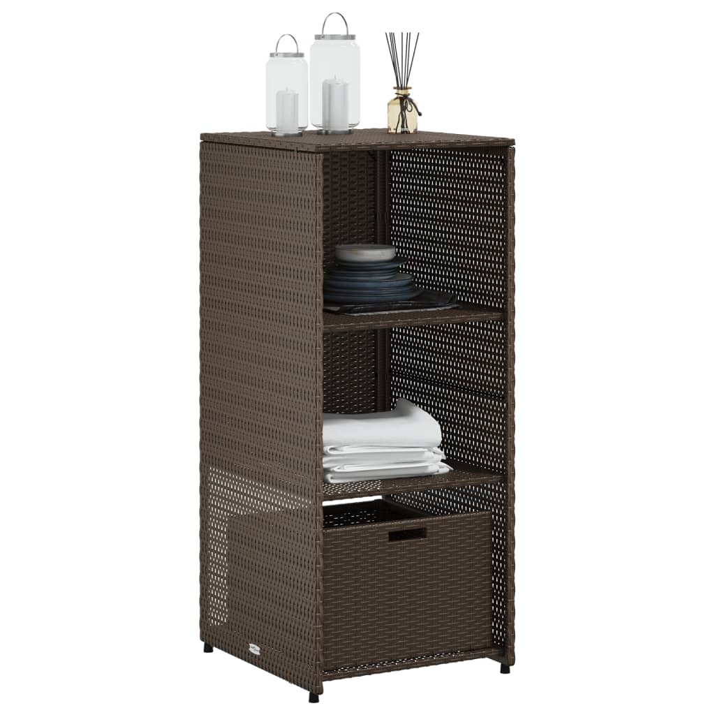 vidaXL Gartenschrank Braun 50x55x115 cm Poly Rattan