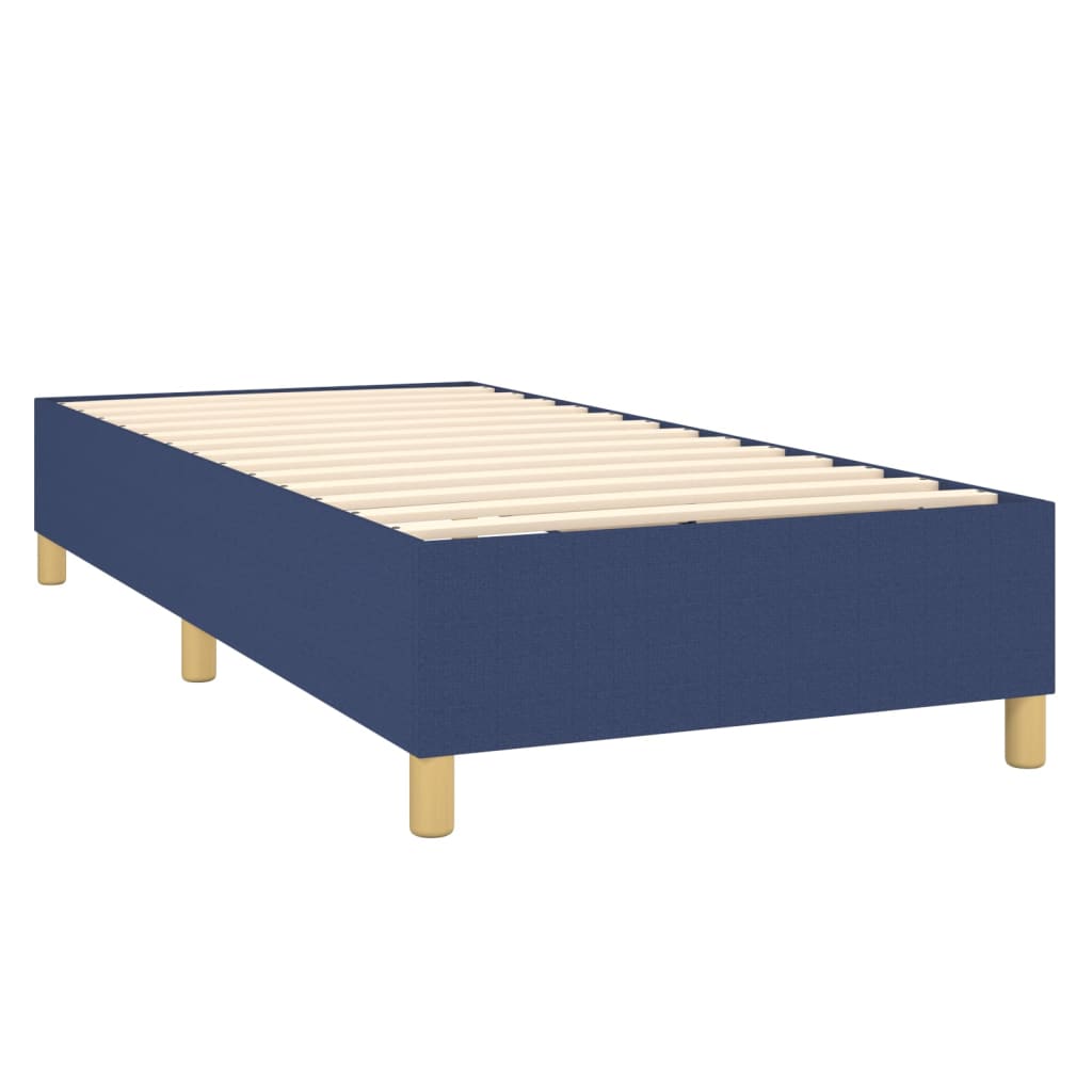 vidaXL Boxspringbett mit Matratze & LED Blau 100x200 cm Stoff