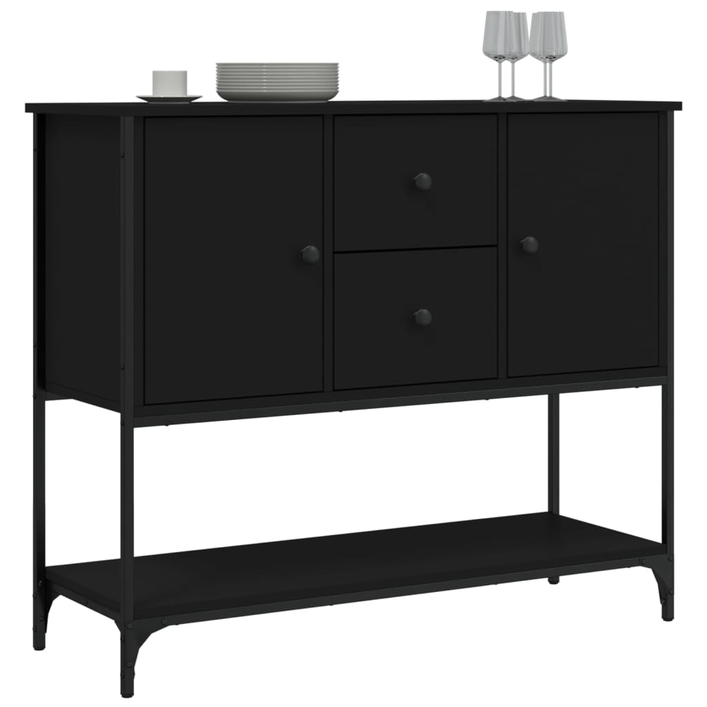 vidaXL Sideboard Schwarz 100x36x85 cm Holzwerkstoff