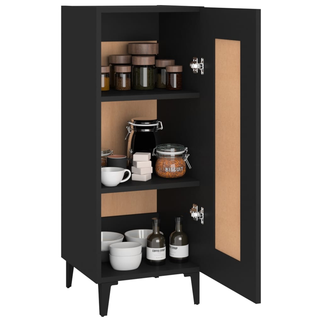 vidaXL Sideboard Schwarz 34,5x34x90 cm Holzwerkstoff