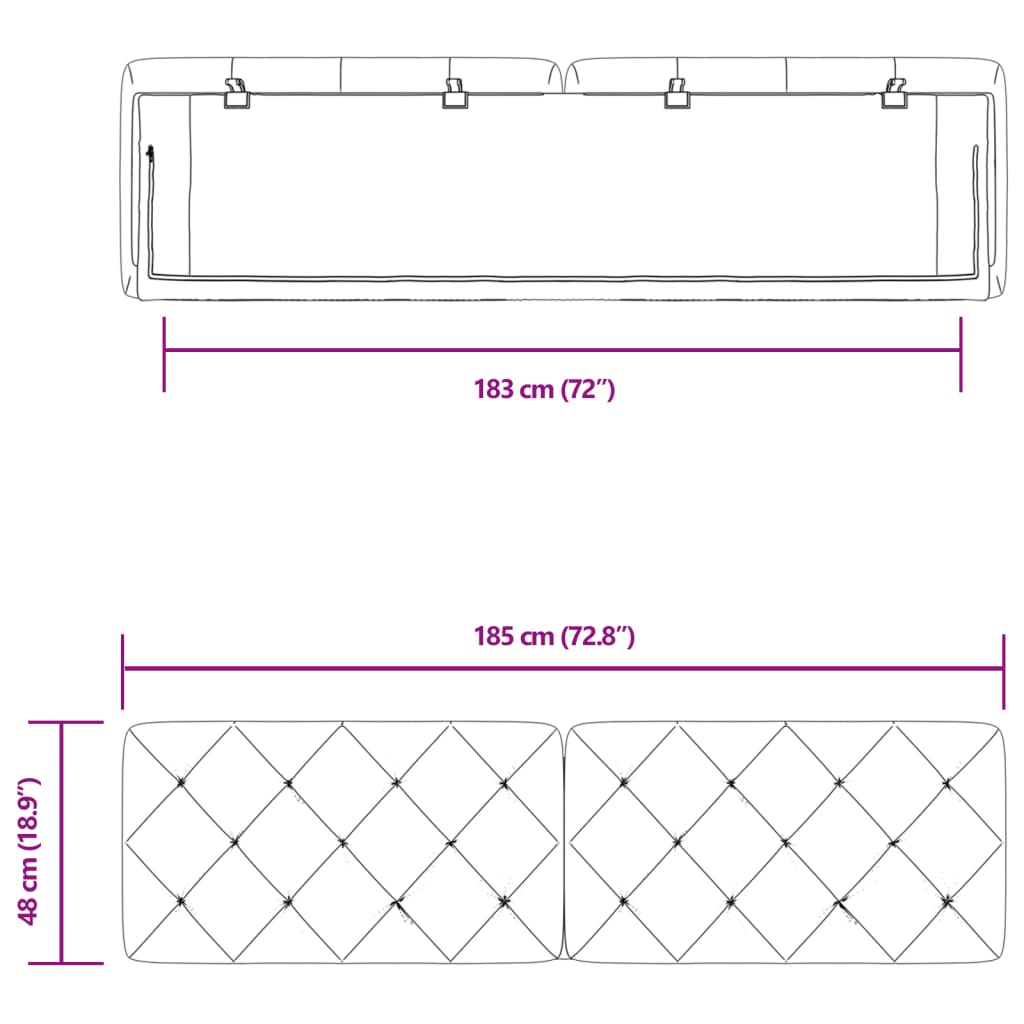 vidaXL Kopfteil-Kissen Hellgrau 180 cm Samt