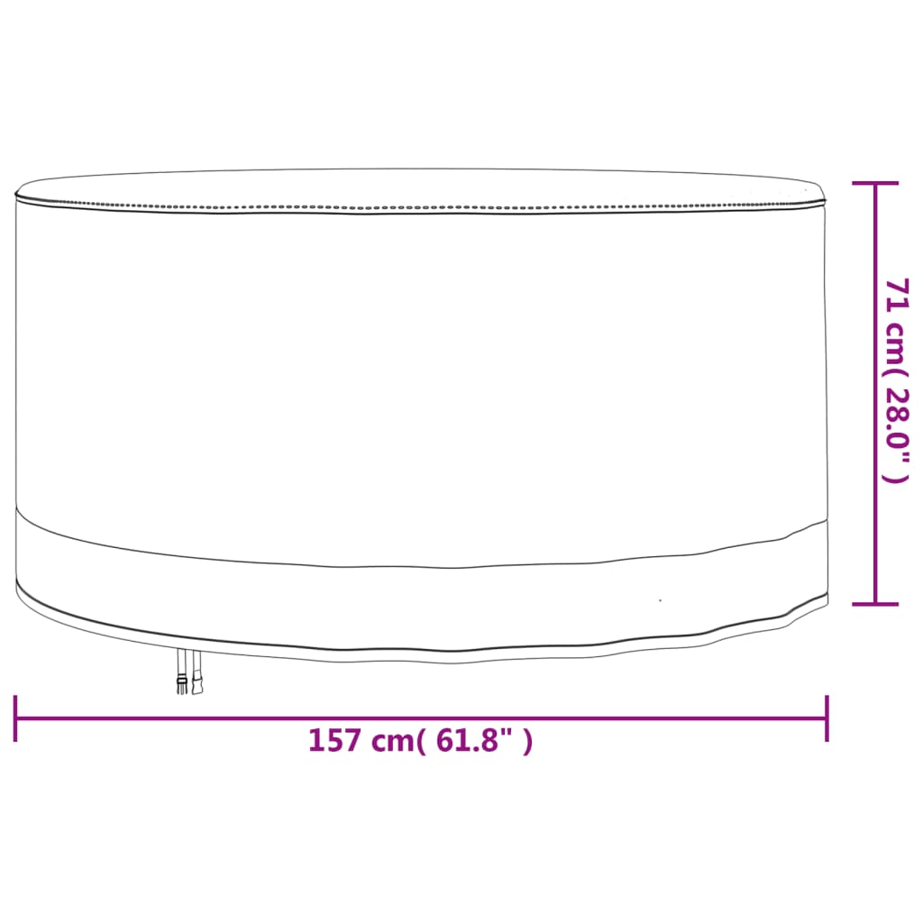 vidaXL Gartenmöbel-Abdeckung Rund Beige Ø 157x71 cm 600D Oxford