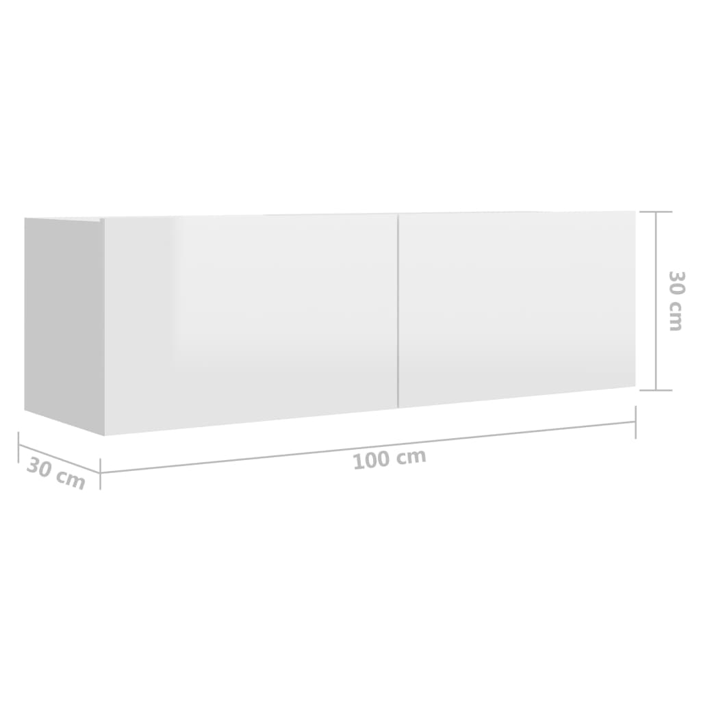 vidaXL 6-tlg. TV-Schrank-Set Hochglanz-Weiß Holzwerkstoff