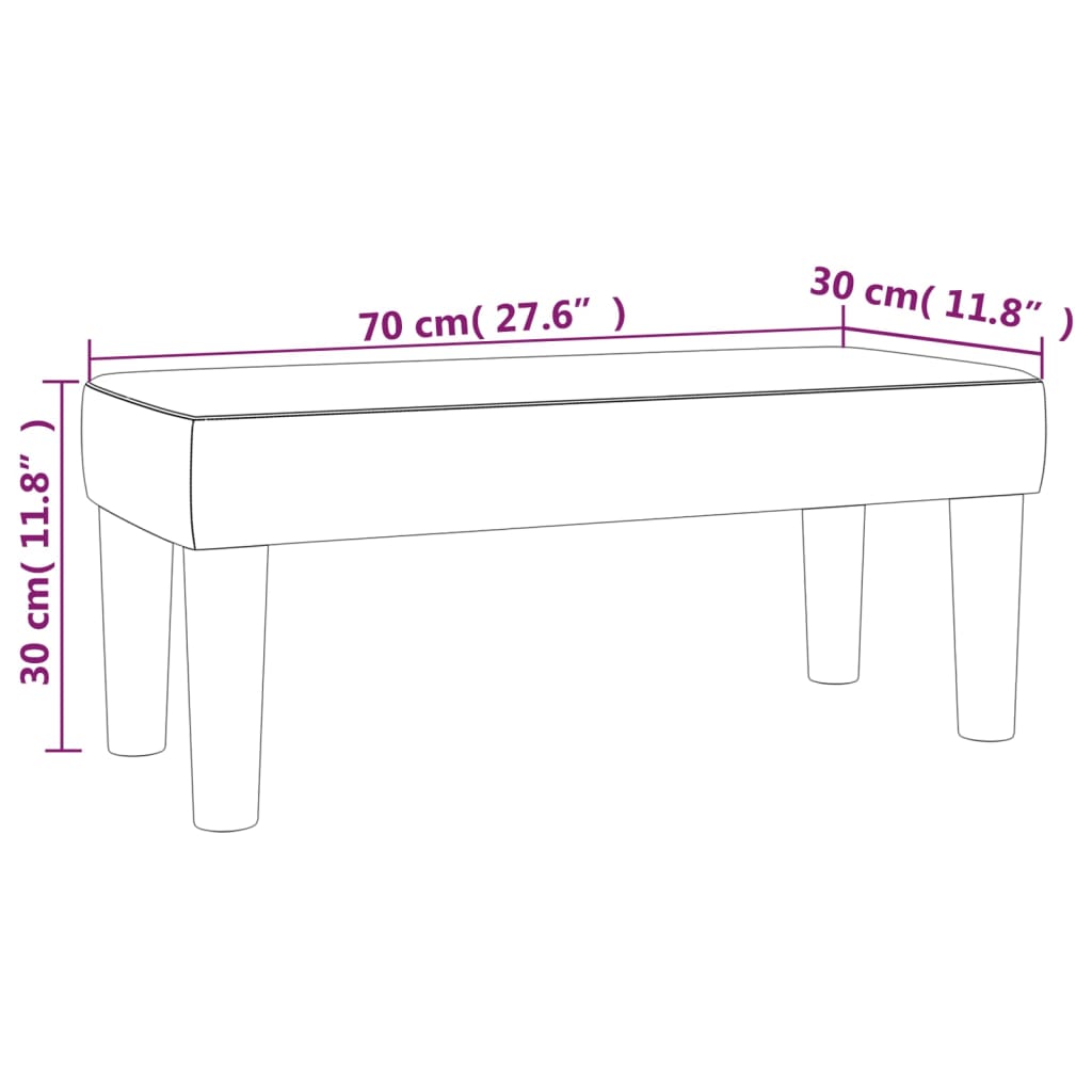 vidaXL Sitzbank Schwarz 70x30x30 cm Samt