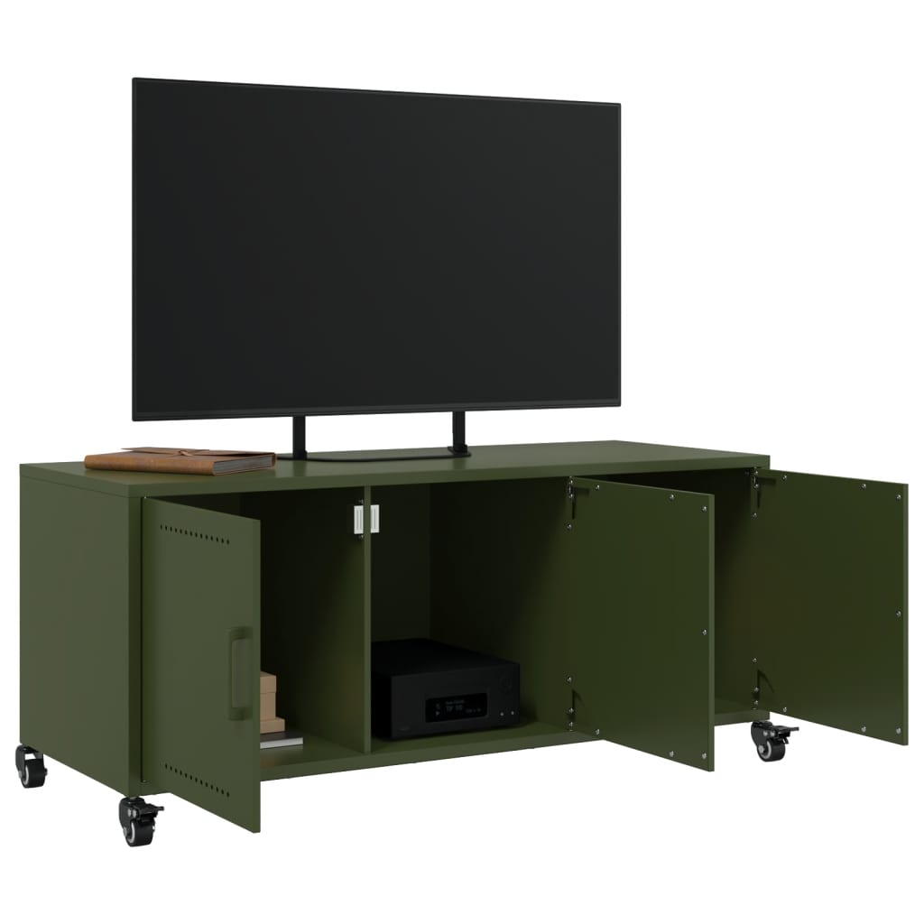 vidaXL TV-Schrank Olivgrün 100,5x39x43,5 cm Stahl