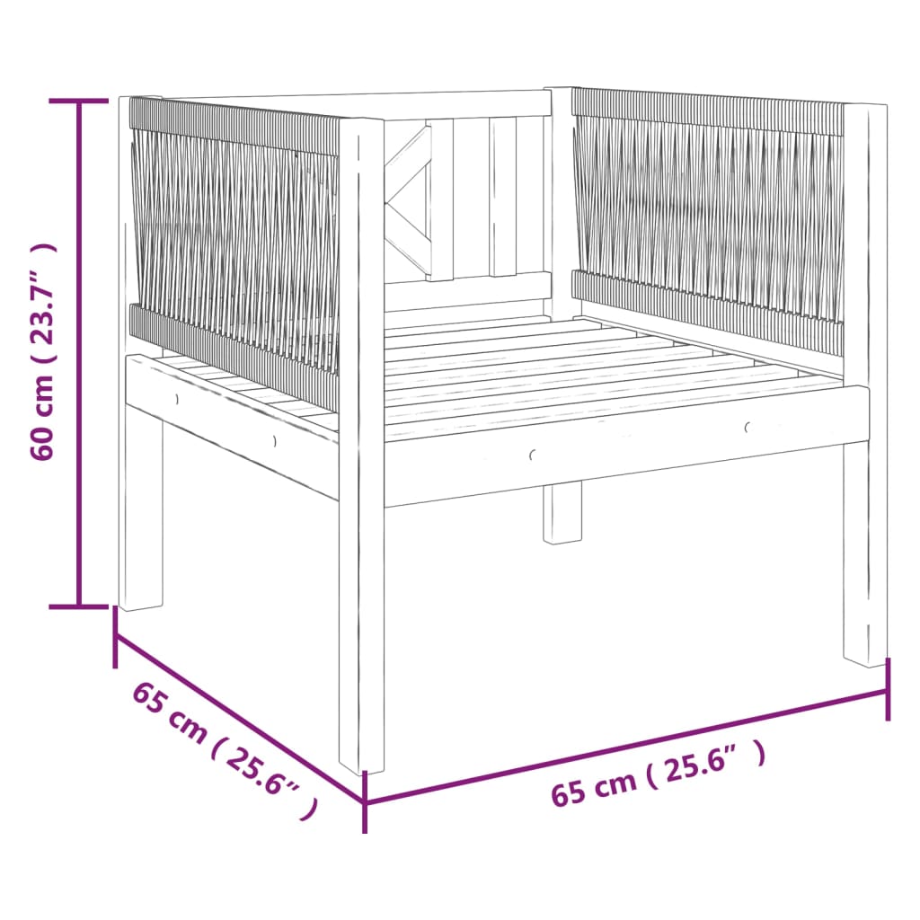 vidaXL 6-tlg. Garten-Lounge-Set mit Kissen Cremeweiß Massivholz Akazie