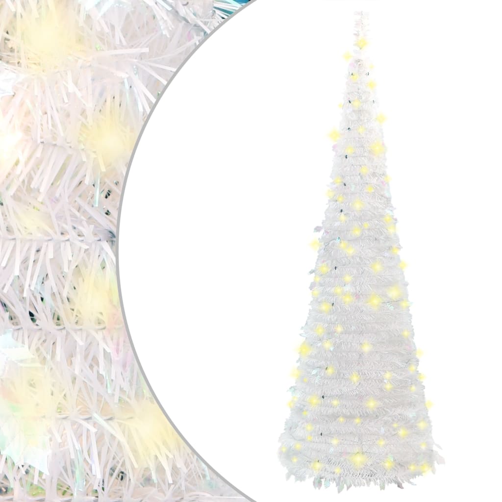 vidaXL Pop-Up-Weihnachtsbaum Künstlich 150 LEDs Weiß 180 cm