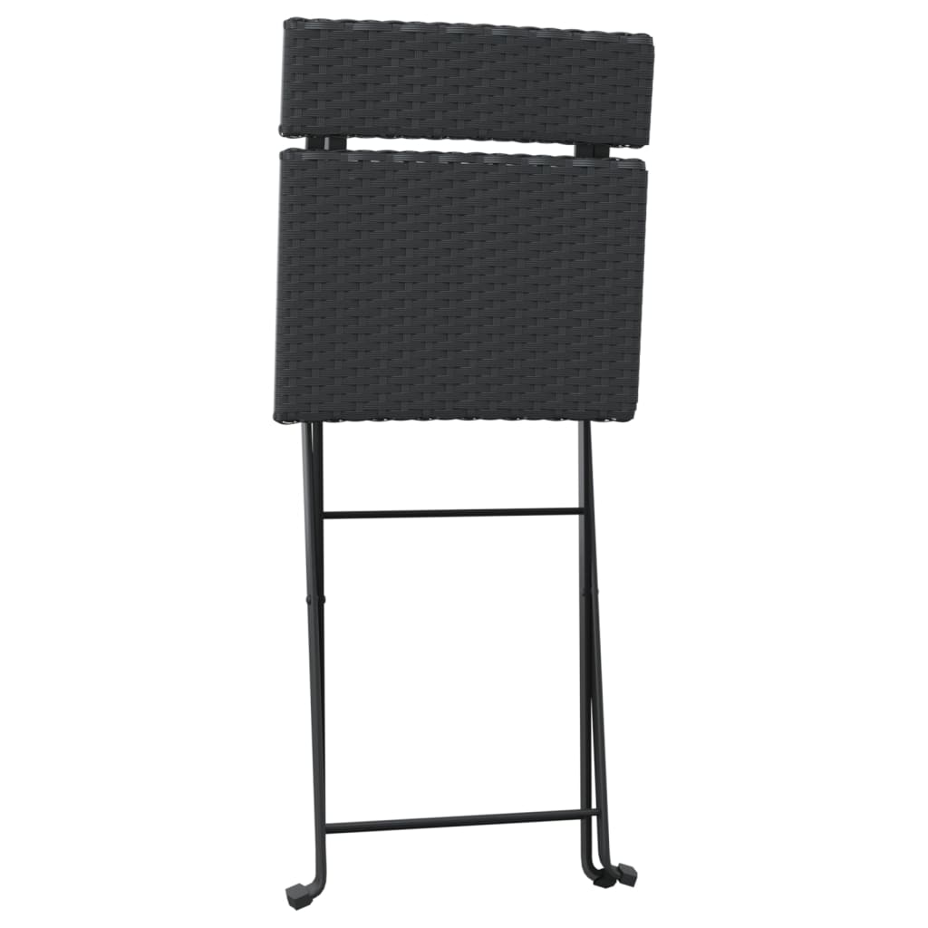 vidaXL Bistrostühle 4 Stk. Klappbar Schwarz Poly Rattan und Stahl