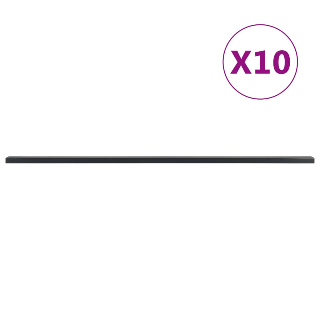 vidaXL Zaunpfosten 10 Stk. Grau 200 cm Stahl