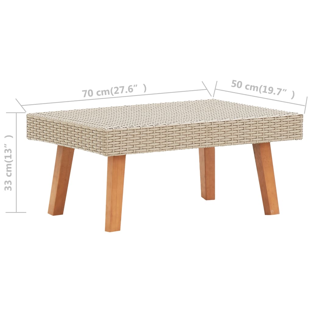 vidaXL 4-tlg. Garten-Lounge-Set mit Auflagen Poly Rattan Beige