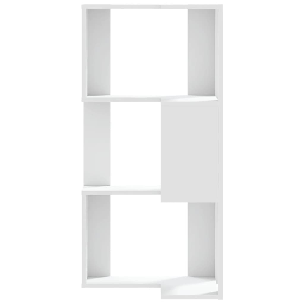 vidaXL Eck-Bücherregal 3 Böden Weiß 50x50x102 cm Holzwerkstoff