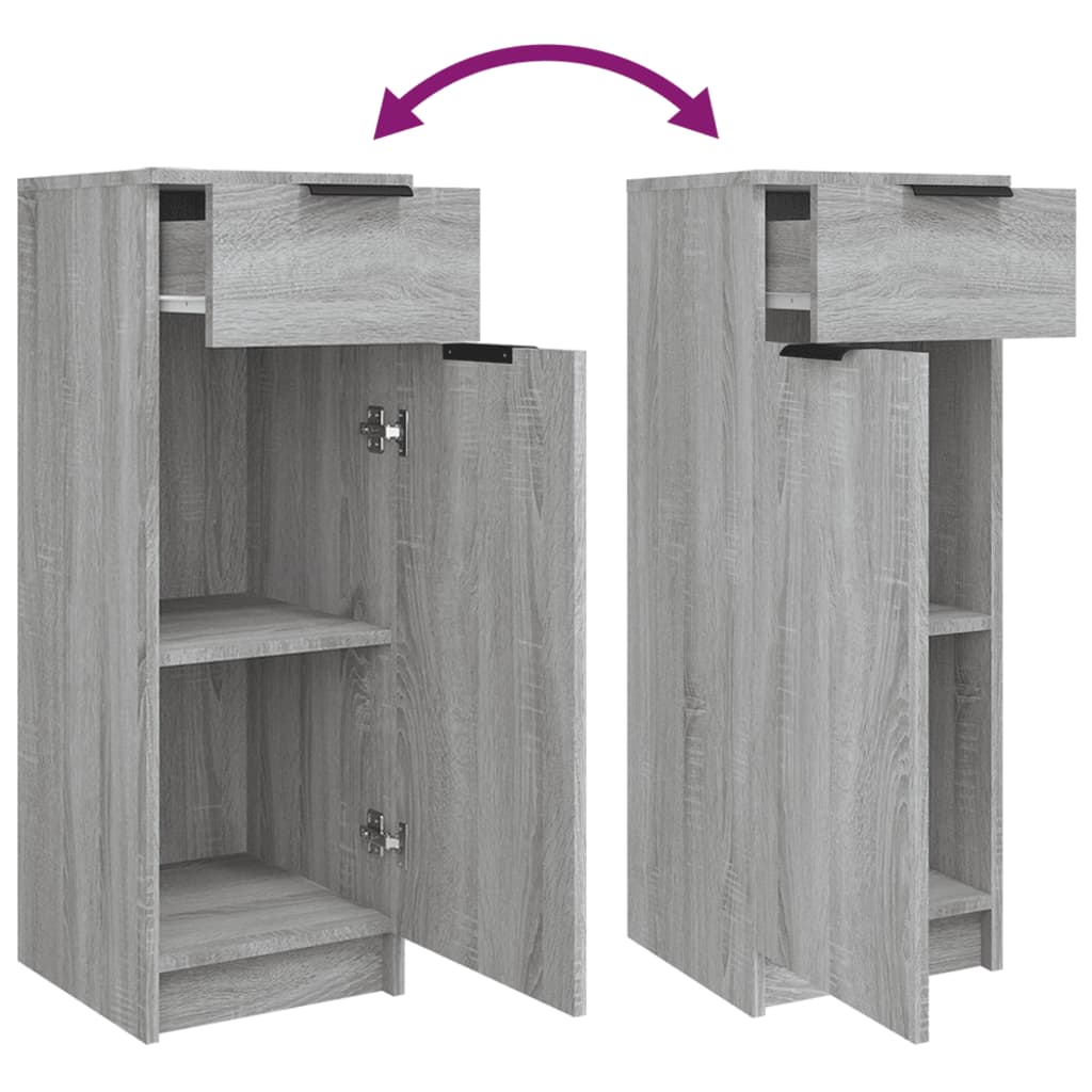 vidaXL Badschrank Grau Sonoma 32x34x90 cm Holzwerkstoff