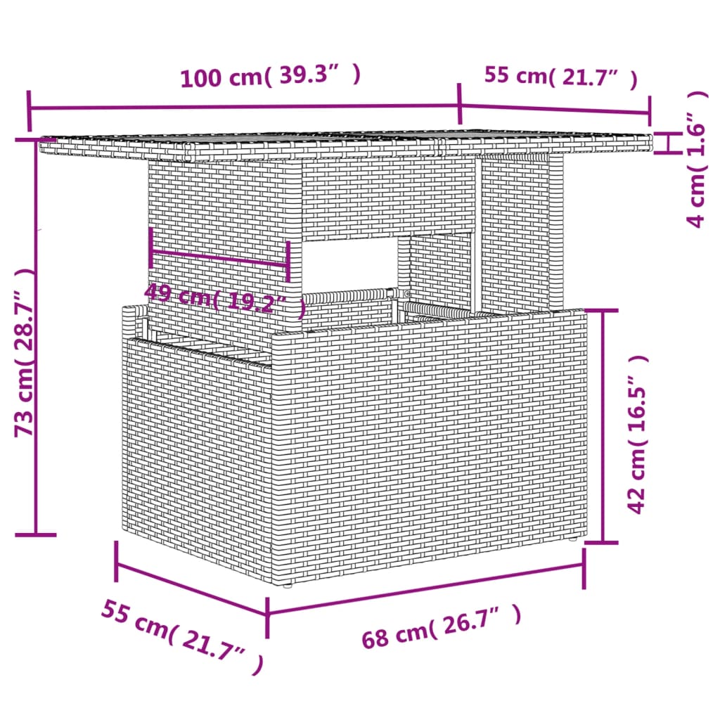 vidaXL 8-tlg. Garten-Sofagarnitur mit Kissen Schwarz Poly Rattan