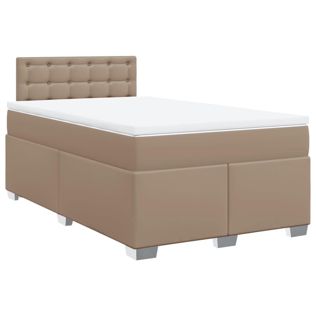 vidaXL Boxspringbett Matratze Cappuccino-Braun 120x200cm Kunstleder