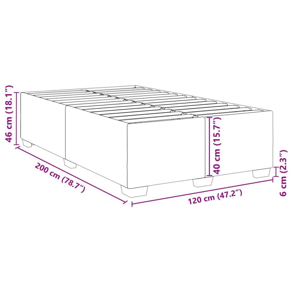 vidaXL Bettgestell Schwarz 120x200 cm Kunstleder