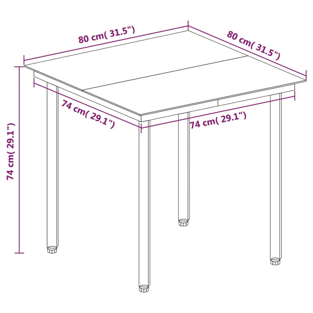 vidaXL 5-tlg. Garten-Essgruppe mit Auflagen Poly Rattan und Glas