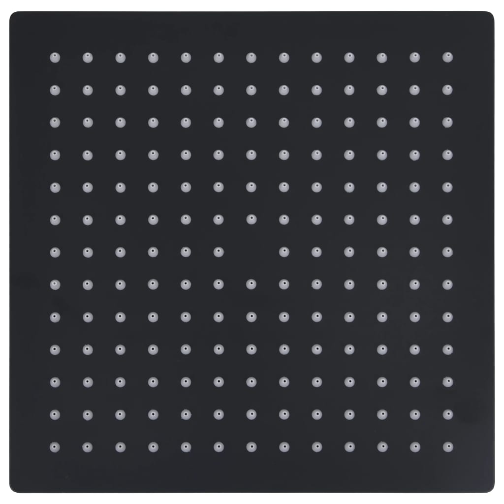 vidaXL Regenbrause Edelstahl 30x30 cm Quadrat Schwarz