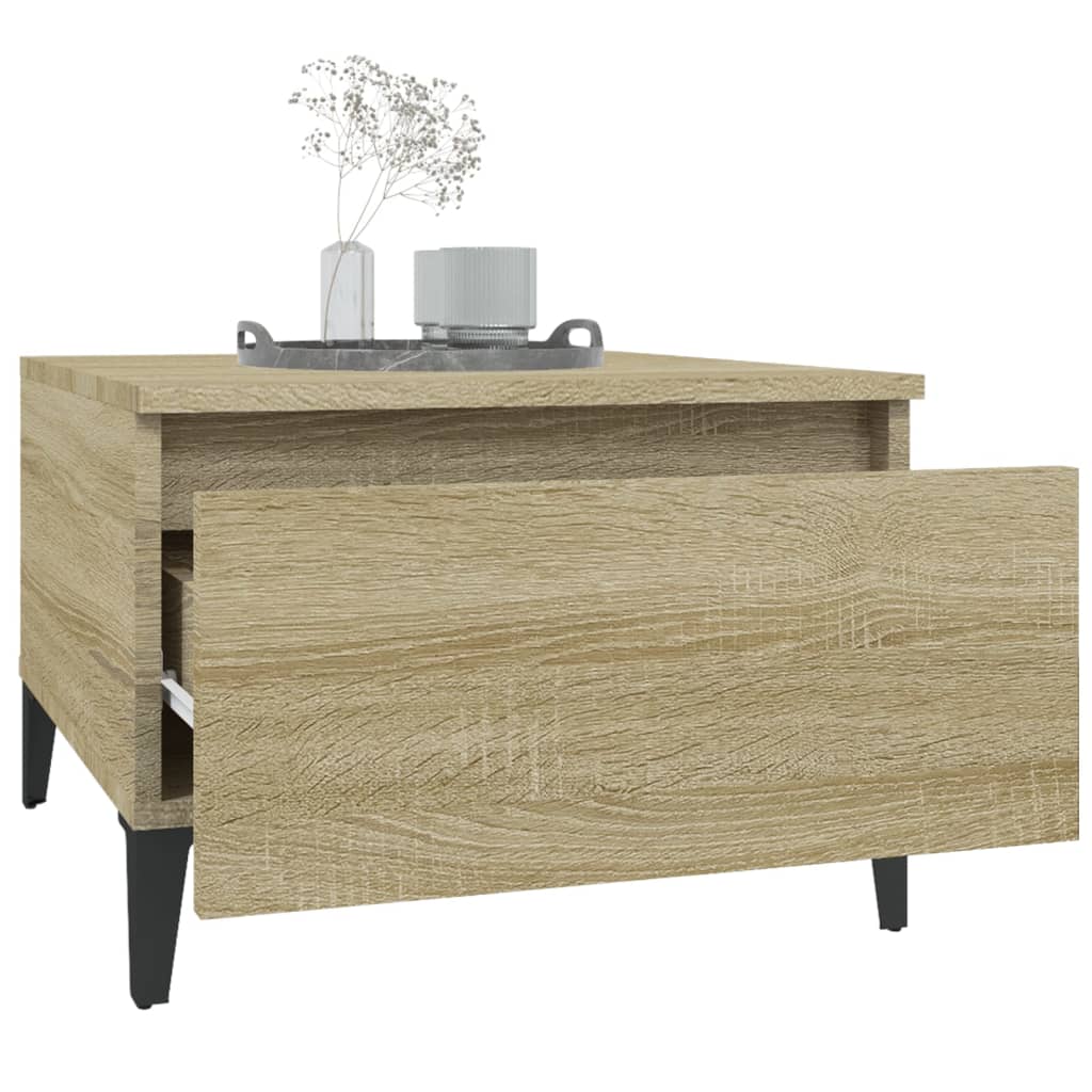 vidaXL Beistelltische 2 Stk. Sonoma-Eiche 50x46x35 cm Holzwerkstoff