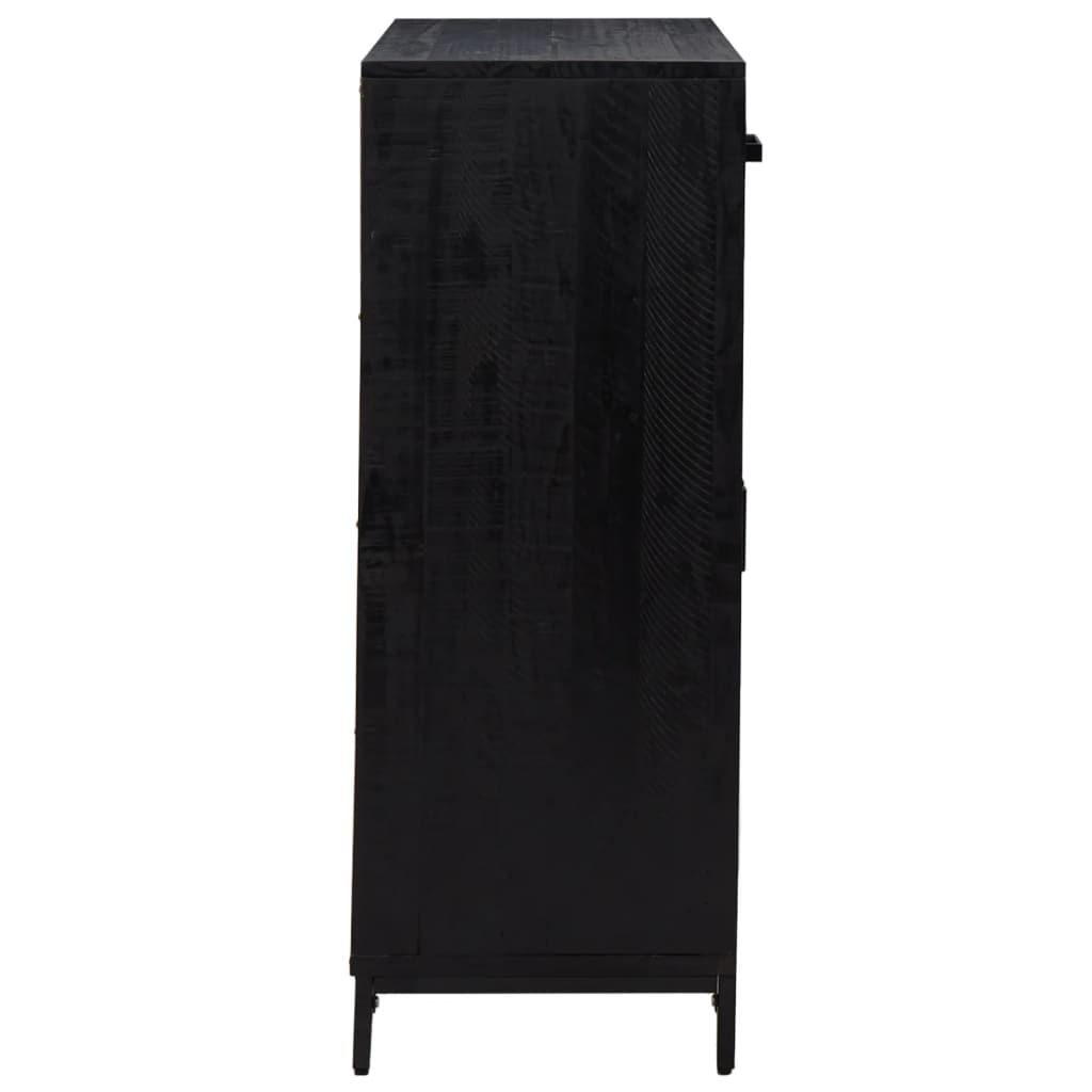 vidaXL Schuhschrank Schwarz 75x40x110 cm Massivholz Kiefer