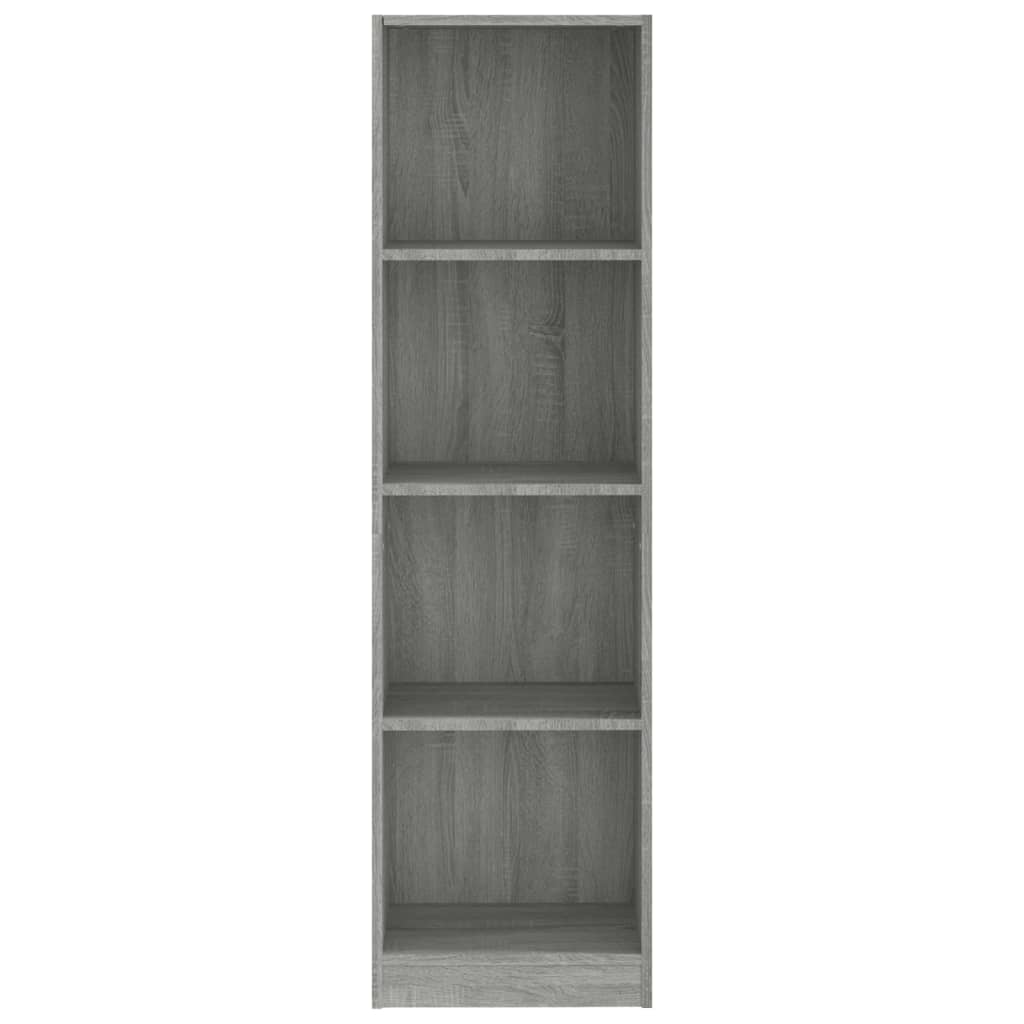 vidaXL Bücherregal 4 Fächer Grau Sonoma 40x24x143 cm Holzwerkstoff