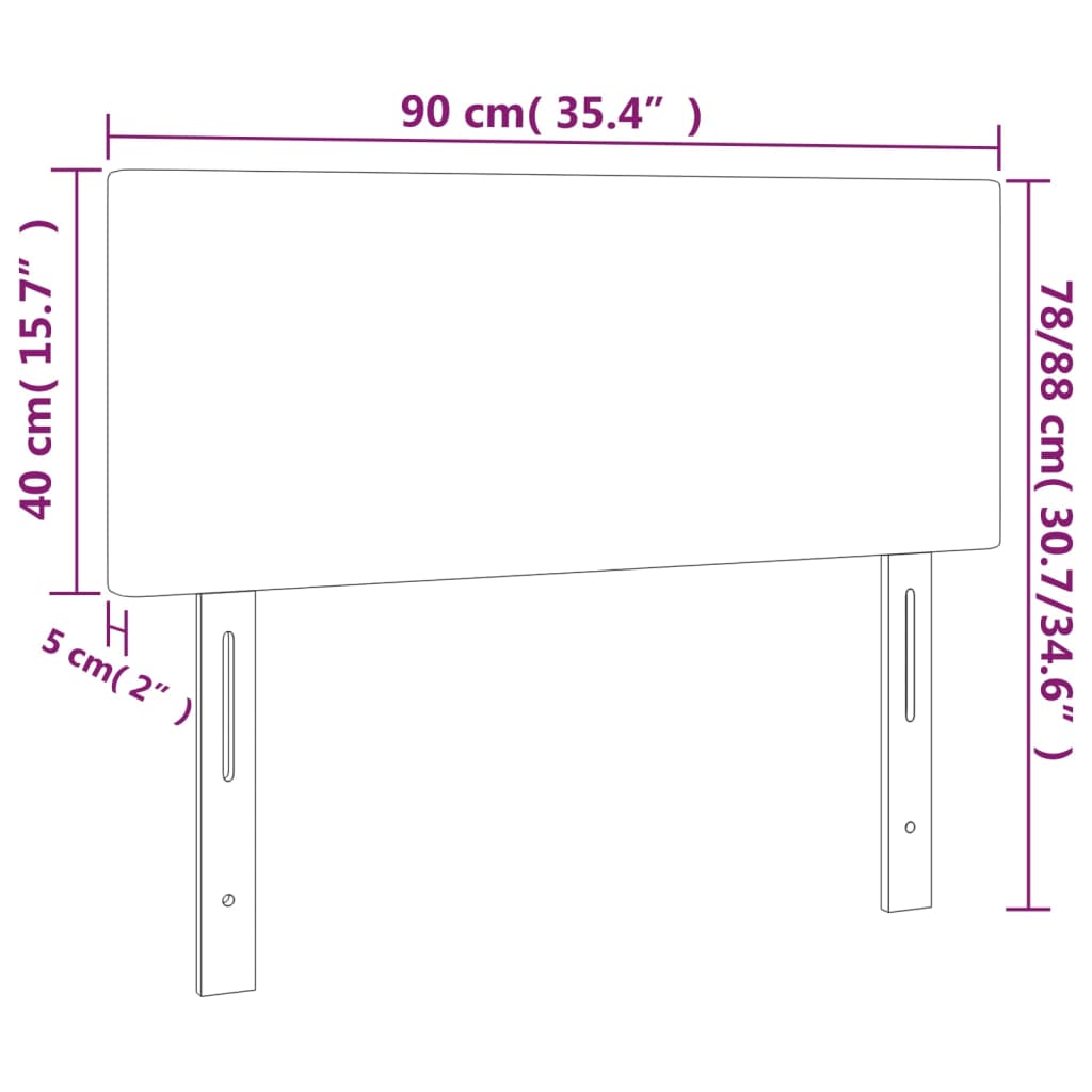 vidaXL Kopfteil Schwarz 90x5x78/88 cm Kunstleder