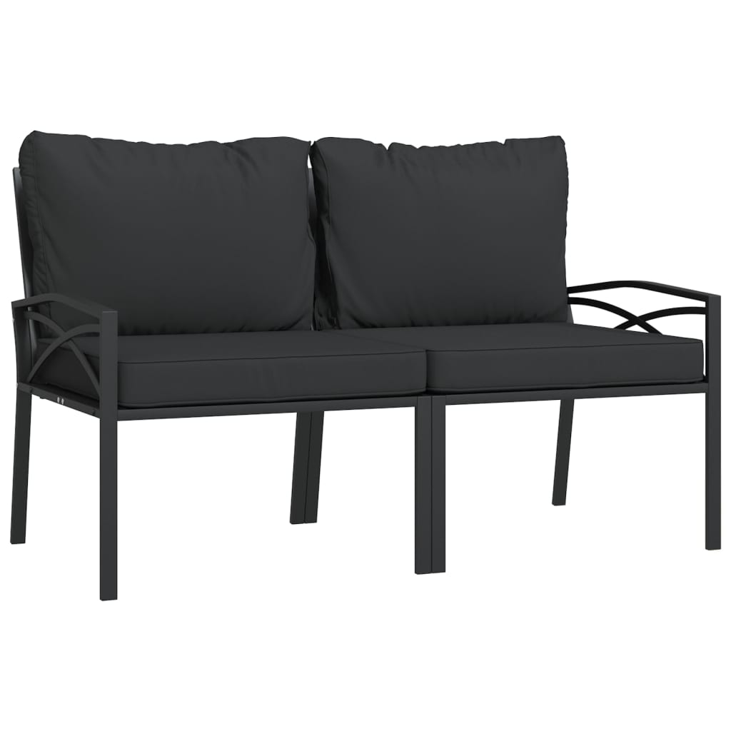 vidaXL 7-tlg. Garten-Lounge-Set mit Grauen Kissen Stahl