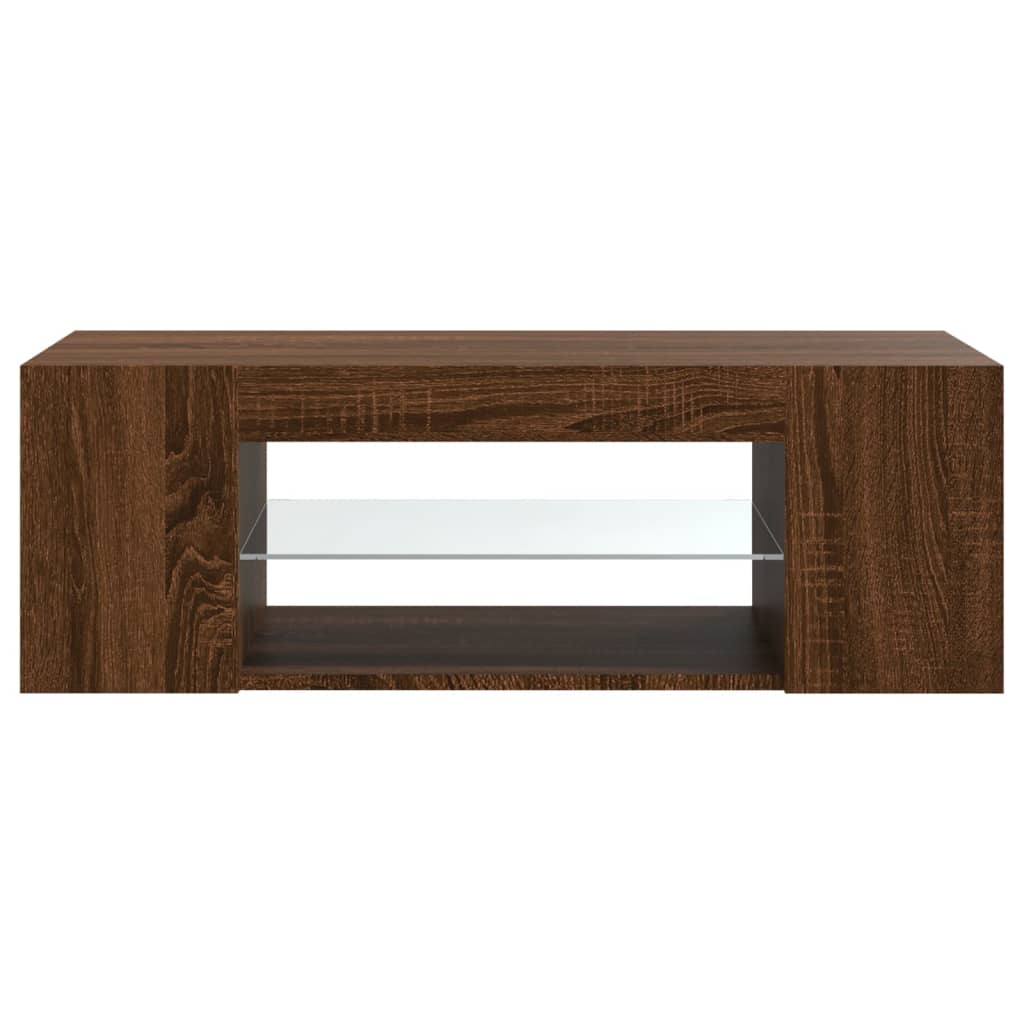 vidaXL TV-Schrank mit LED-Leuchten Braun Eichen-Optik 90x39x30 cm