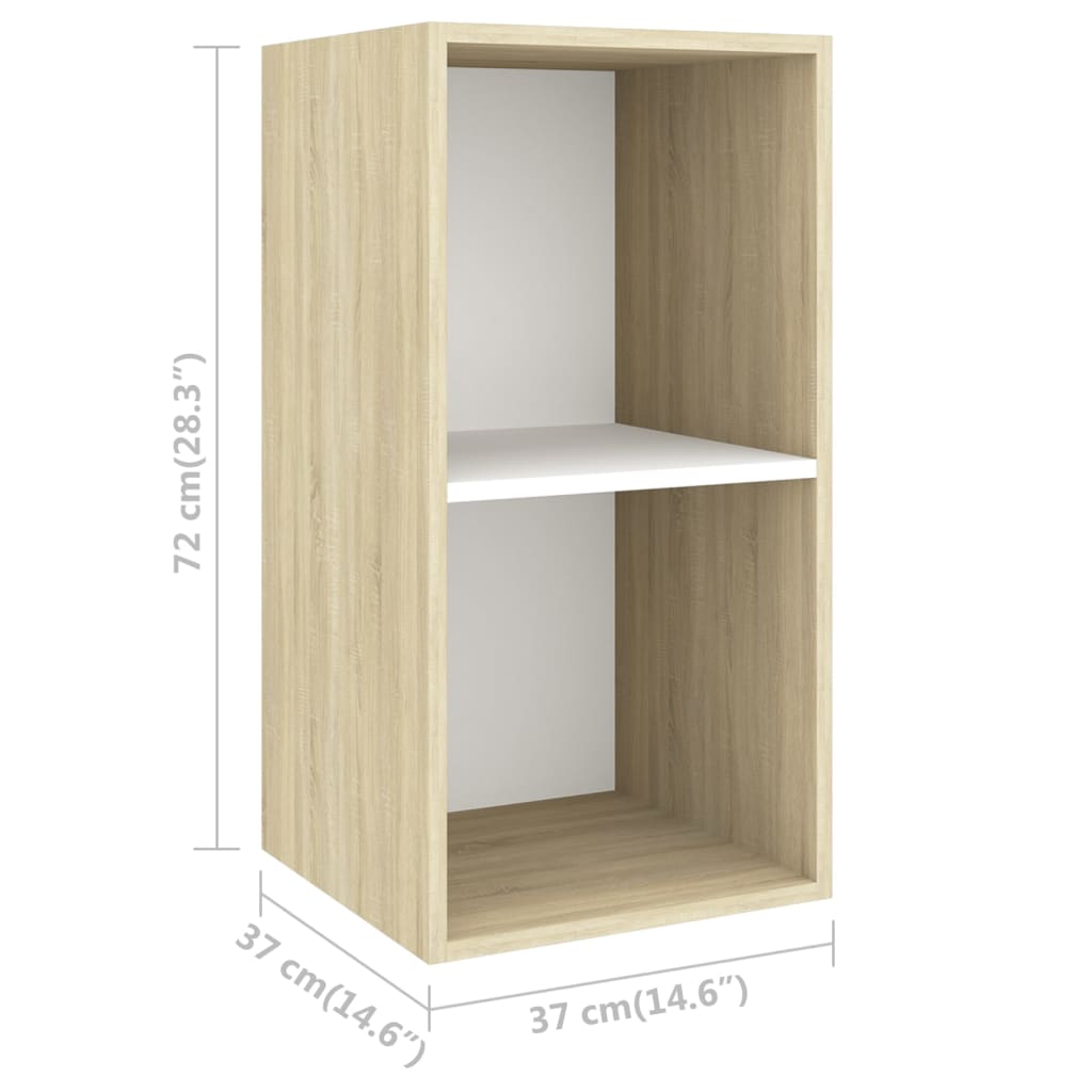 vidaXL 3-tlg. TV-Schrank-Set Weiß Sonoma-Eiche Holzwerkstoff