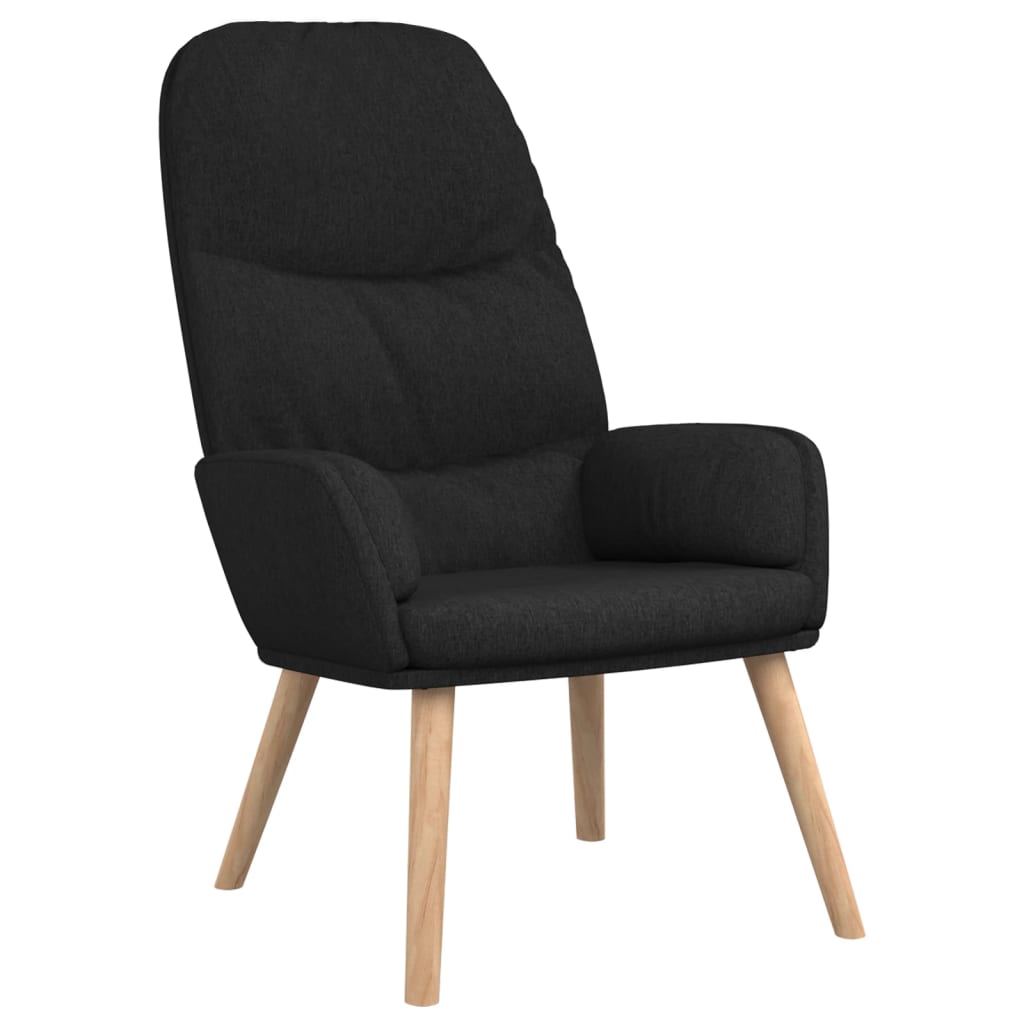 vidaXL Relaxsessel mit Hocker Schwarz Stoff