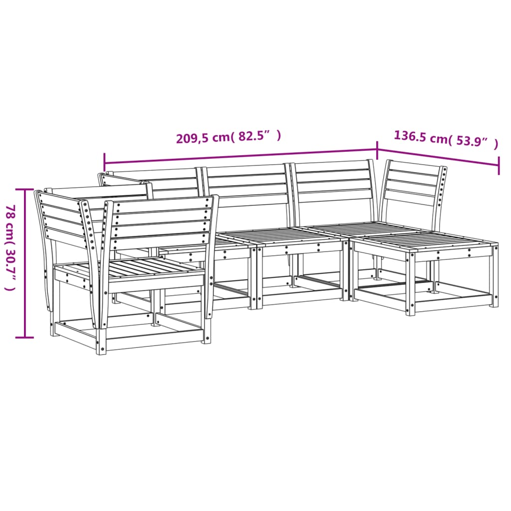 vidaXL 5-tlg. Garten-Lounge-Set Kiefernholz Imprägniert