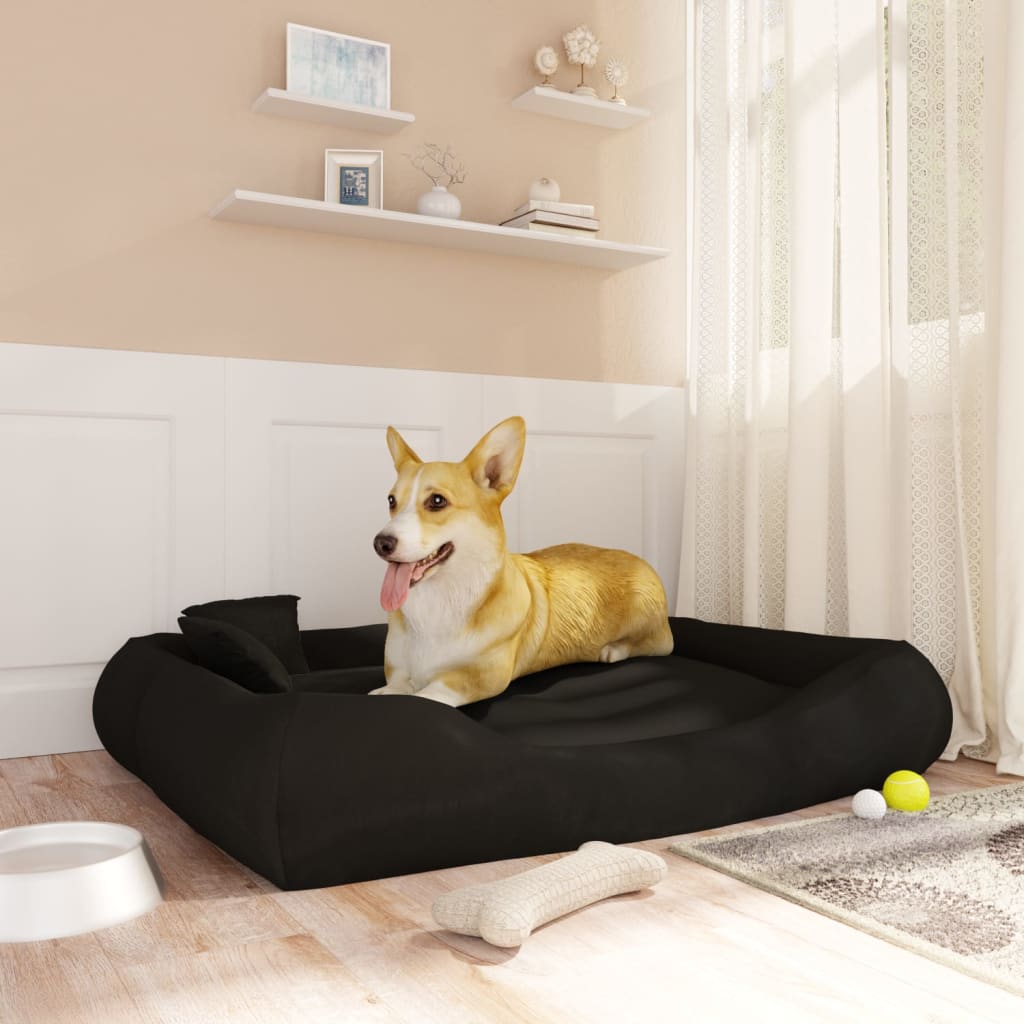 vidaXL Hundebett mit Kissen Schwarz 115x100x20 cm Oxford-Gewebe