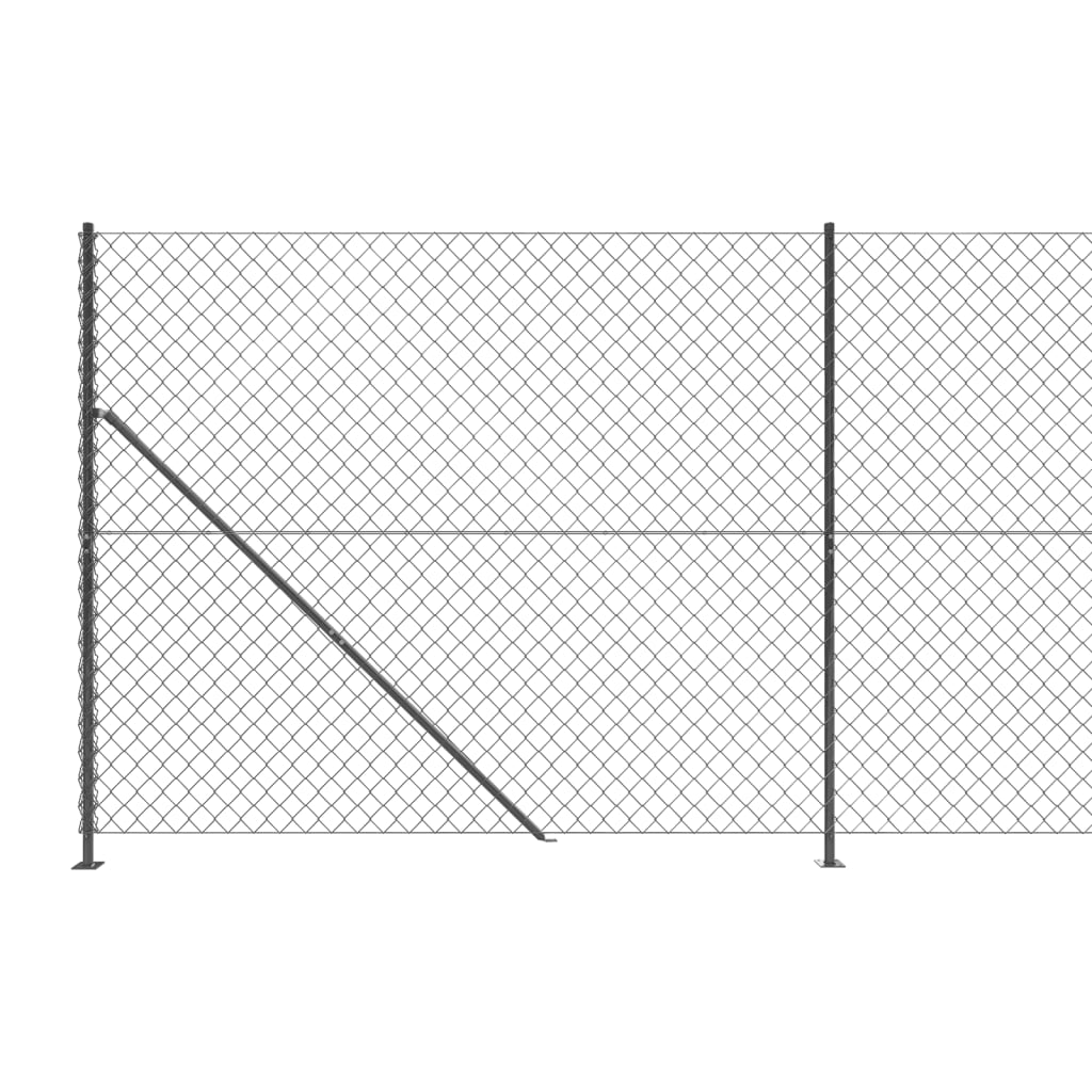 vidaXL Maschendrahtzaun mit Bodenflansch Anthrazit 1,4x10 m