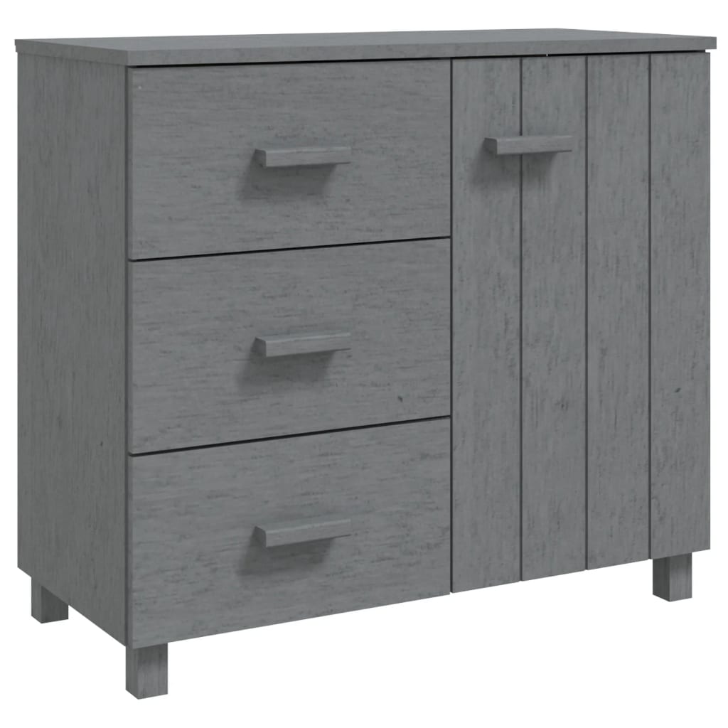 vidaXL Sideboard HAMAR Dunkelgrau 90x40x80 cm Massivholz Kiefer