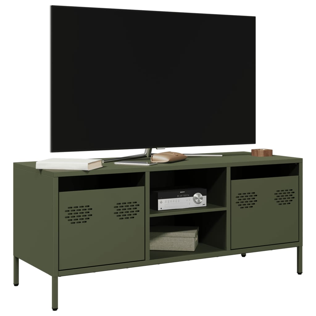 vidaXL TV-Schrank Olivgrün 101,5x39x43,5 cm Kaltgewalzter Stahl