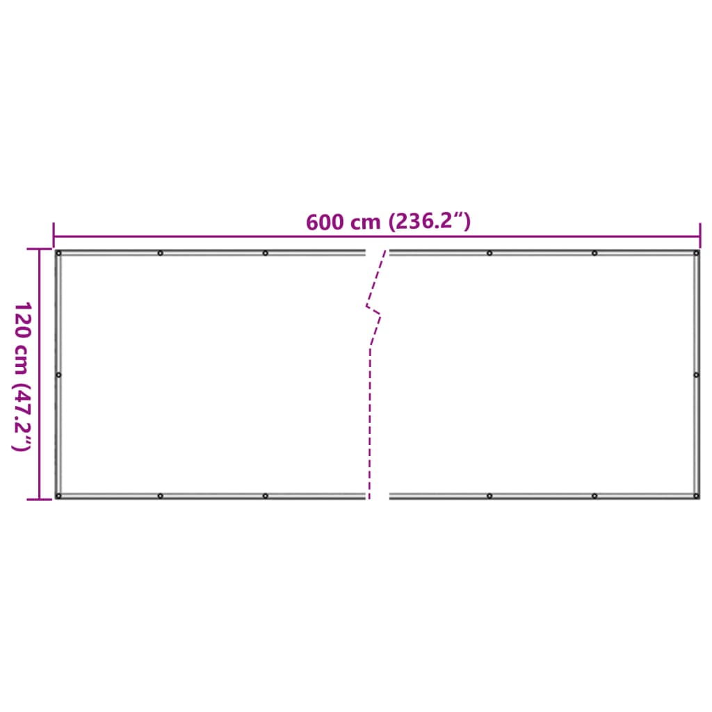 vidaXL Balkon-Sichtschutz Creme 600x120 cm PVC