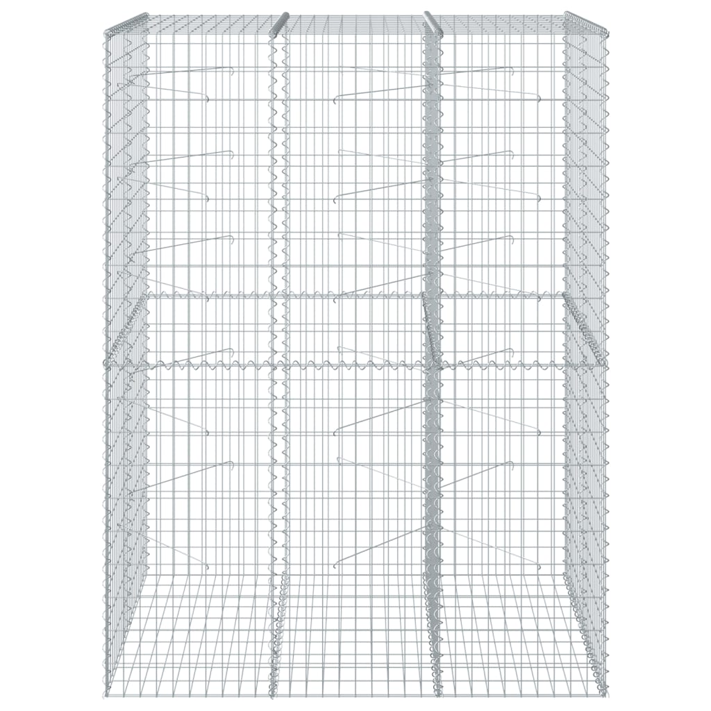 vidaXL Gabione mit Deckel 150x100x200 cm Verzinktes Eisen