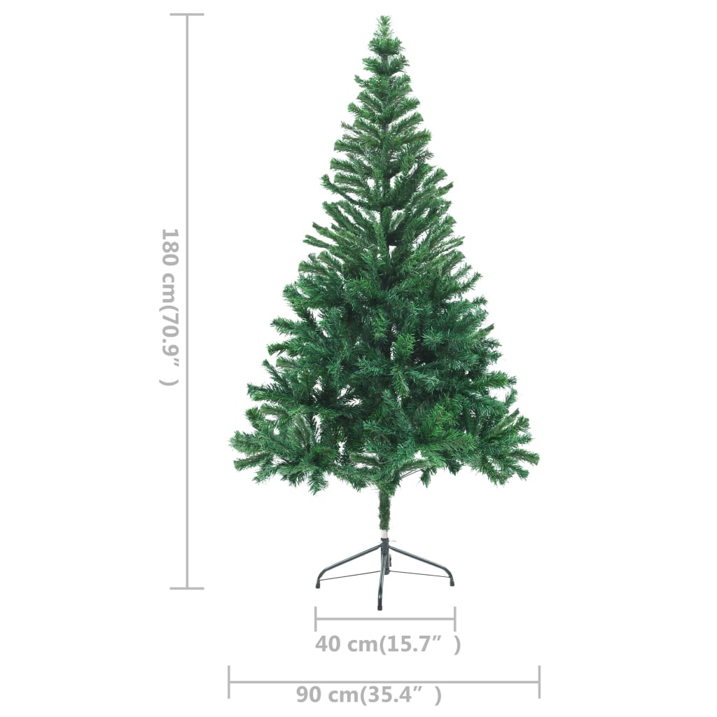 vidaXL Künstlicher Weihnachtsbaum Beleuchtung Kugeln 180cm 564 Zweige