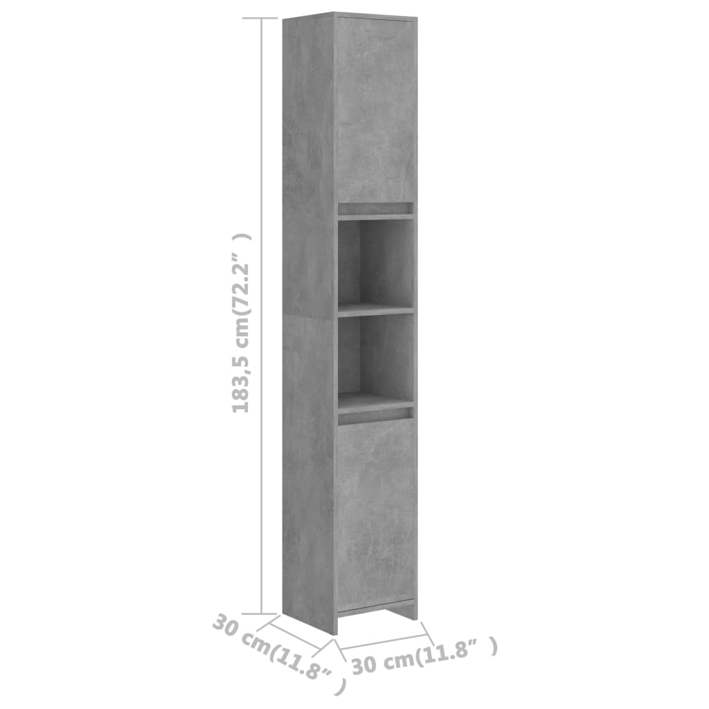 vidaXL 3-tlg. Badmöbel-Set Betongrau Holzwerkstoff