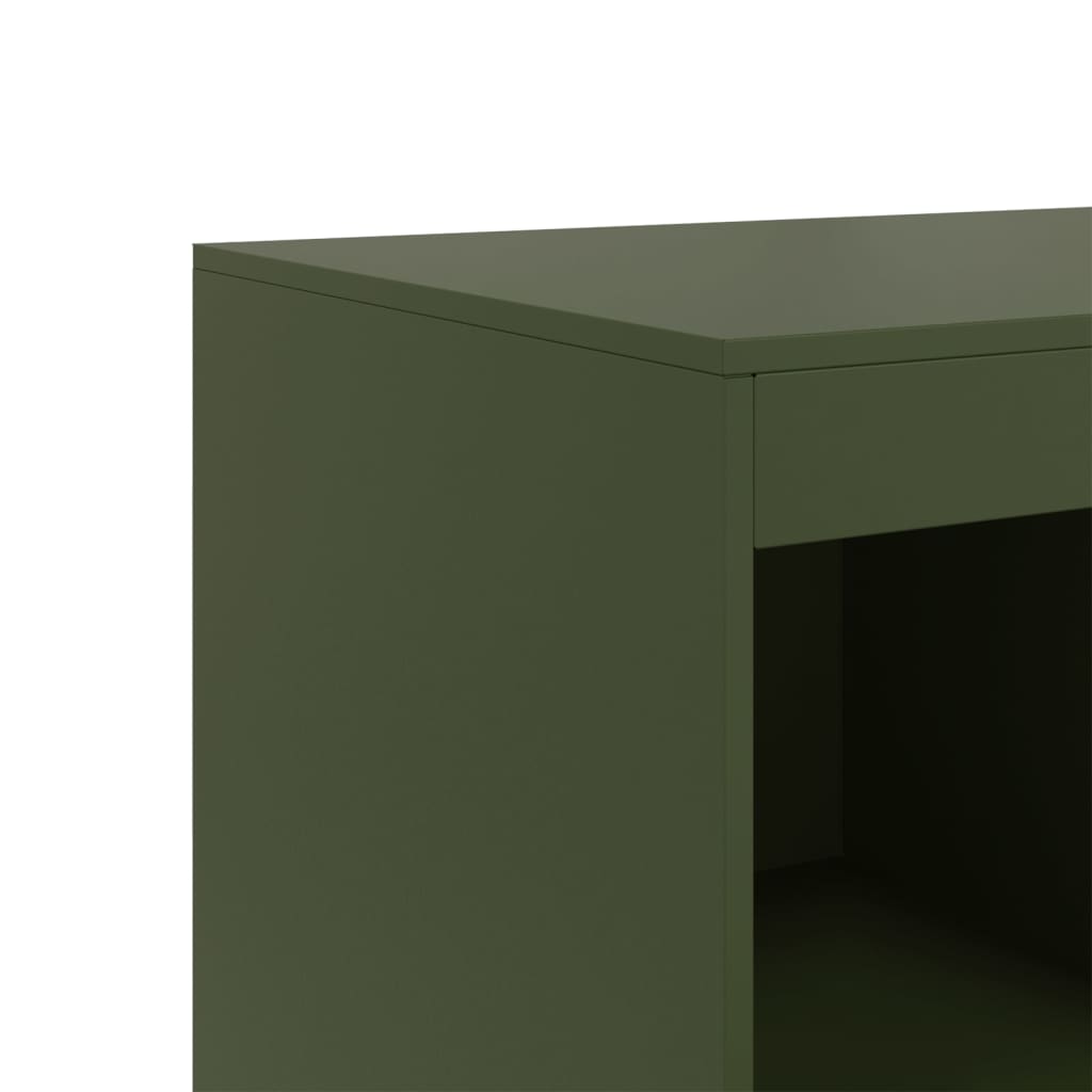 vidaXL Highboard Olivgrün 67x39x95 cm Stahl