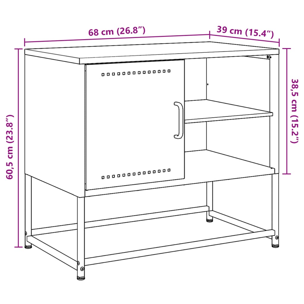 vidaXL TV-Schrank Rosa 100,5x39x60,5 cm Stahl