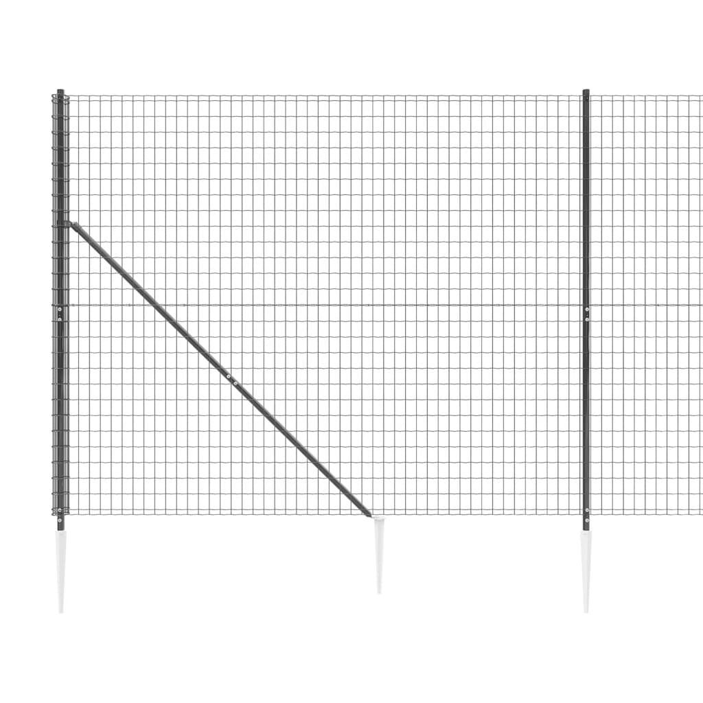 vidaXL Maschendrahtzaun mit Bodenhülsen Anthrazit 1,8x10 m