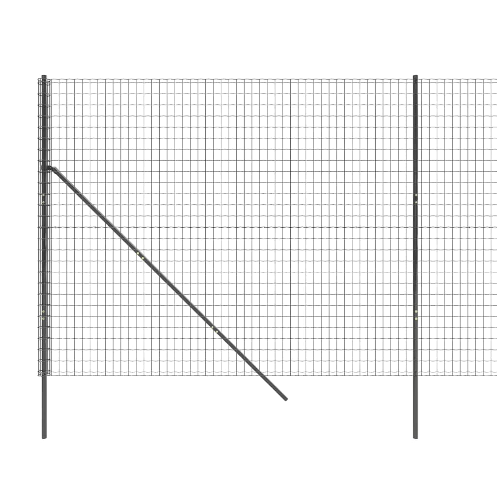 vidaXL Maschendrahtzaun Anthrazit 2,2x25 m Verzinkter Stahl