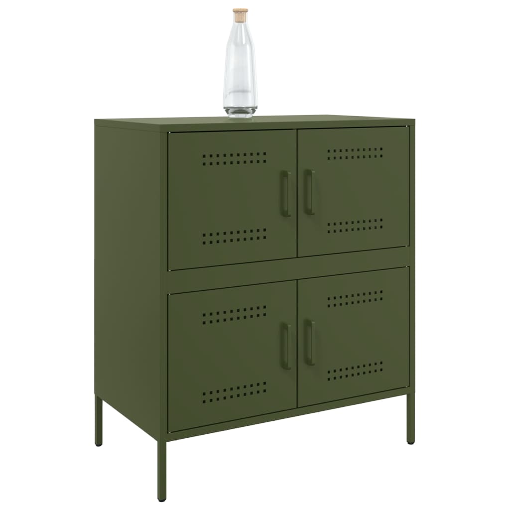 vidaXL Sideboard Olivgrün 68x39x79 cm Stahl