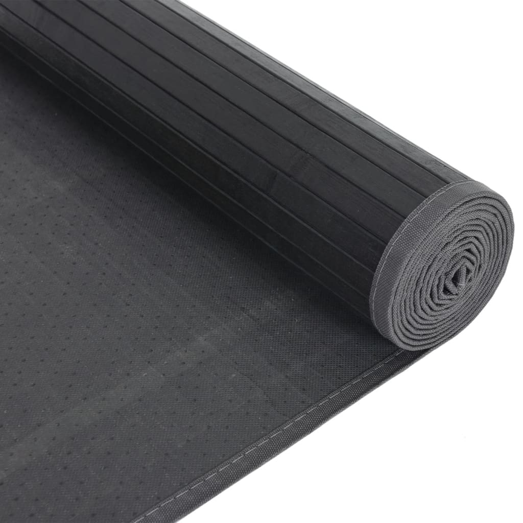 vidaXL Teppich Rechteckig Schwarz 80x100 cm Bambus