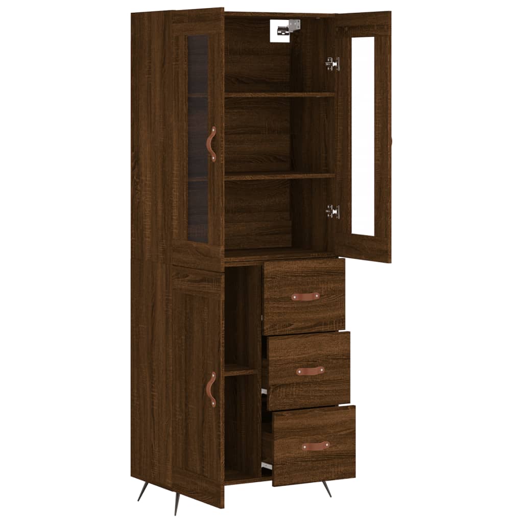 vidaXL Highboard Braun Eichen-Optik 69,5x34x180 cm Holzwerkstoff