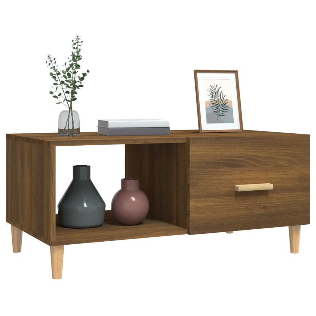 vidaXL Couchtisch Braun Eichen-Optik 89,5x50x40 cm Holzwerkstoff