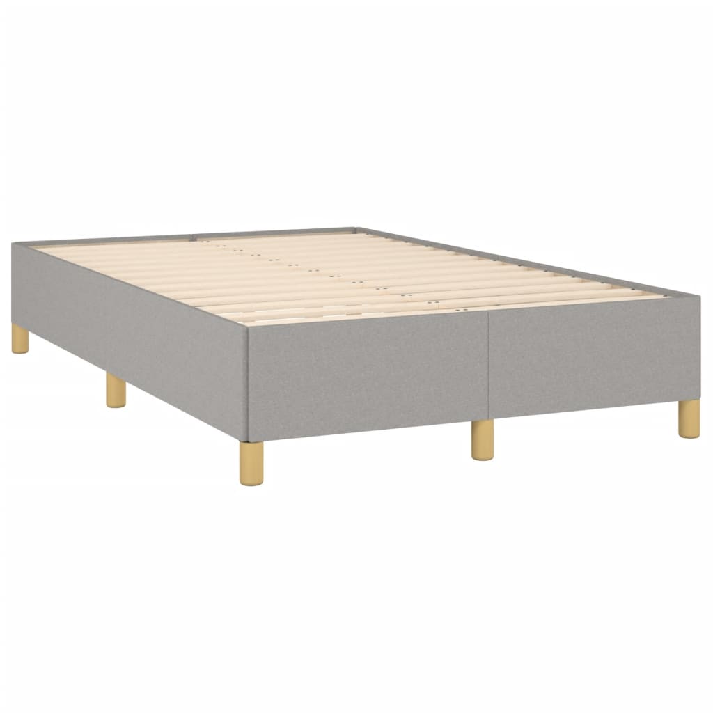 vidaXL Boxspringbett mit Matratze & LED Hellgrau 120x190 cm Stoff