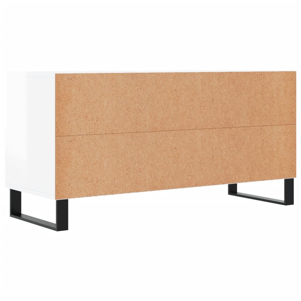 vidaXL TV-Schrank Hochglanz-Weiß 102x36x50 cm Holzwerkstoff