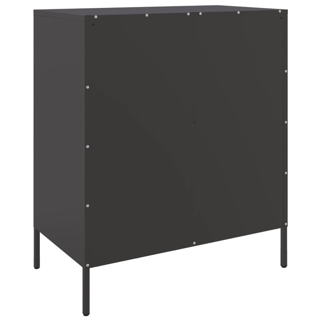 vidaXL Sideboard Schwarz 68x39x79 cm Stahl