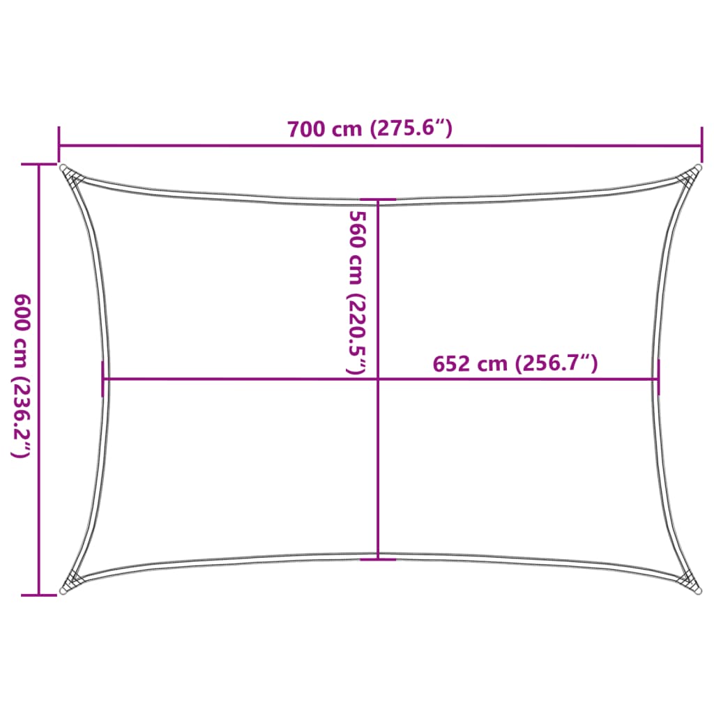 vidaXL Sonnensegel Sandfarbe 7x6 m 100% Polyester Oxford